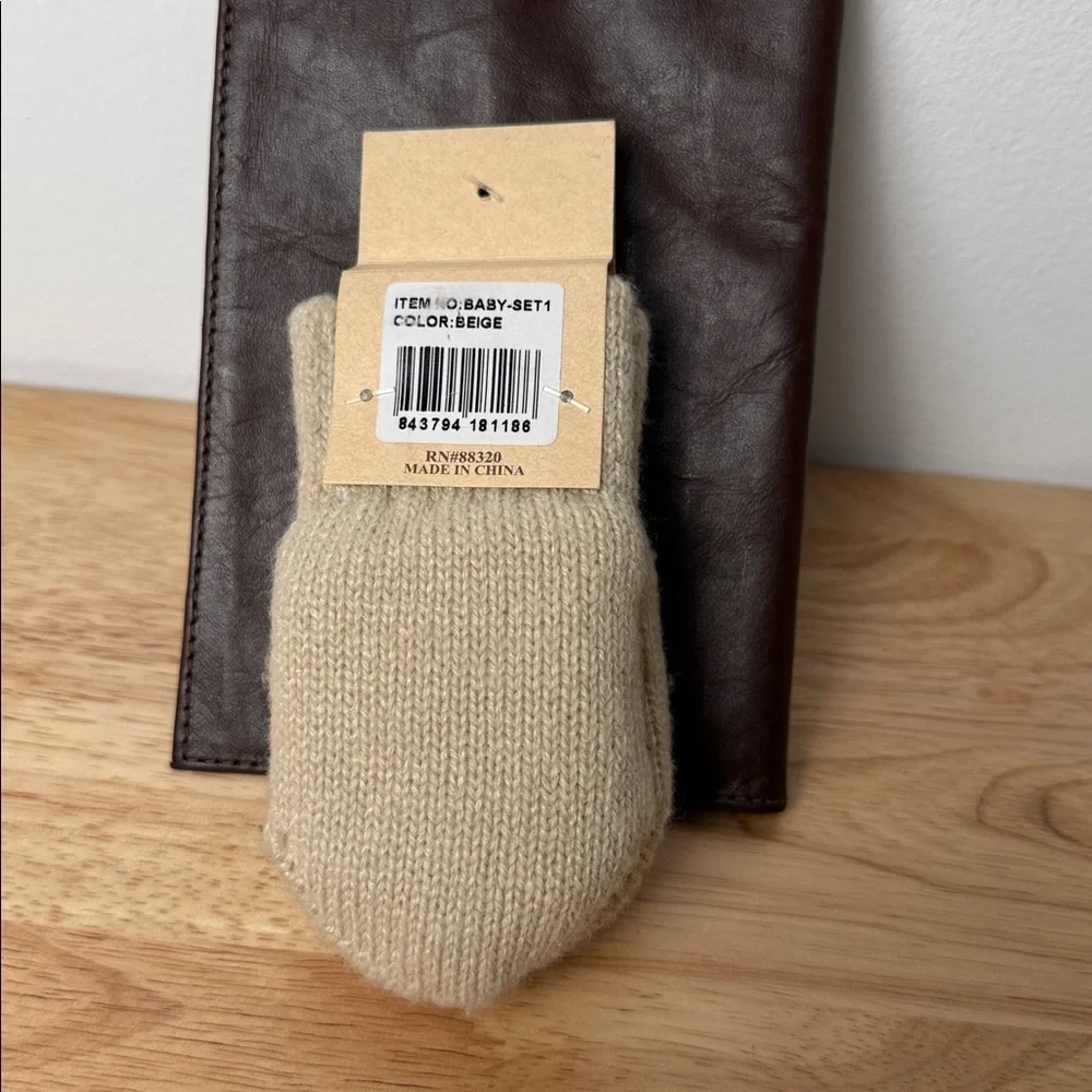 New C.C Baby Mittens in beige